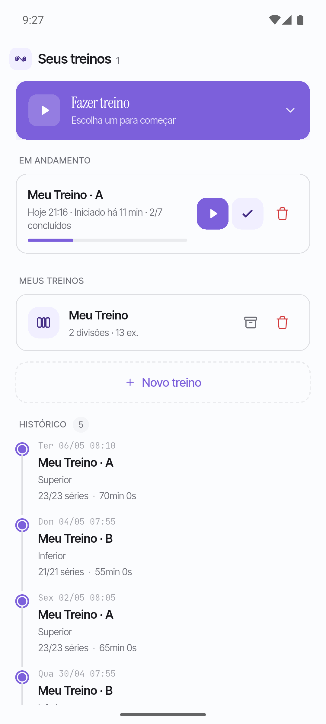 Tela inicial